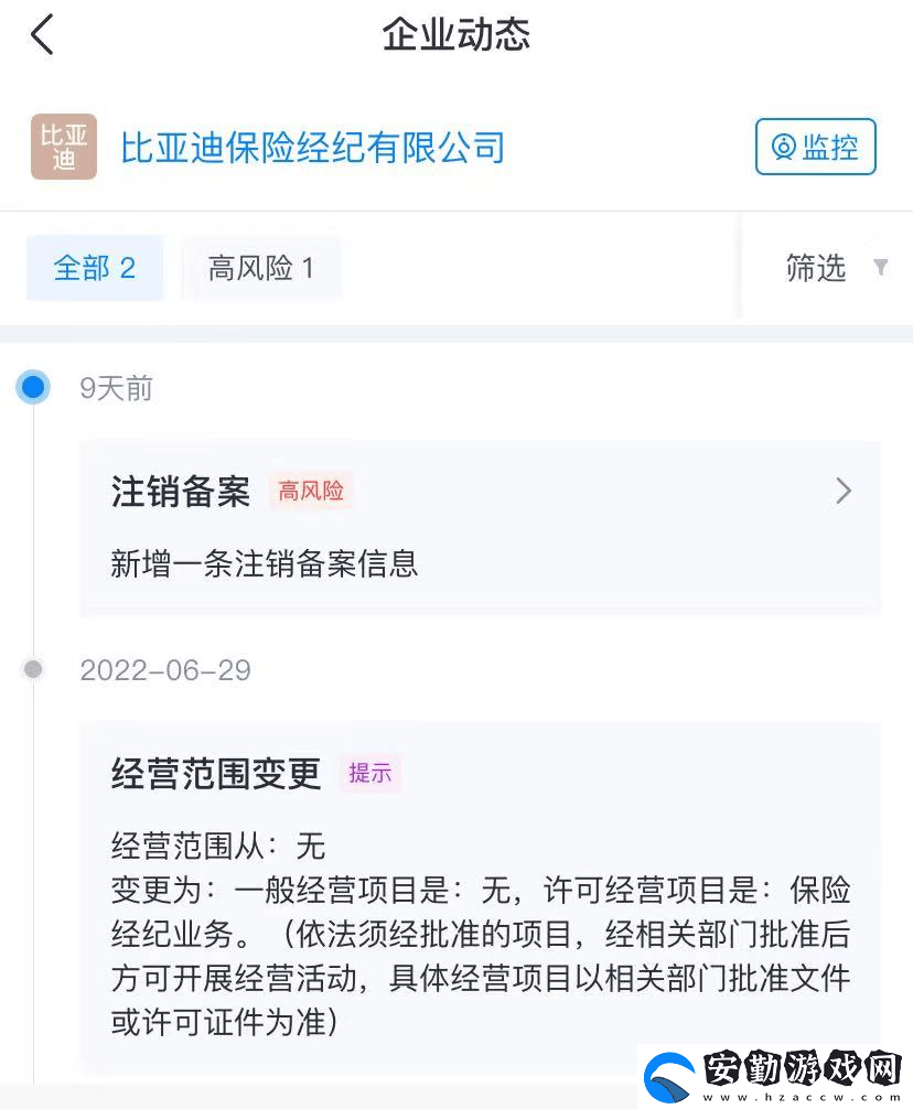 比亞迪保險(xiǎn)經(jīng)紀(jì)公司擬解散